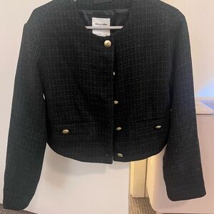 Abercrombie & Fitch Black Women's Tweed Jacket
